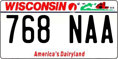 WI license plate 768NAA