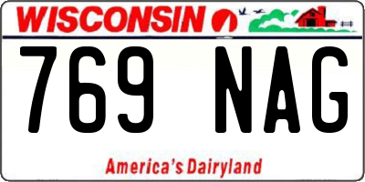 WI license plate 769NAG