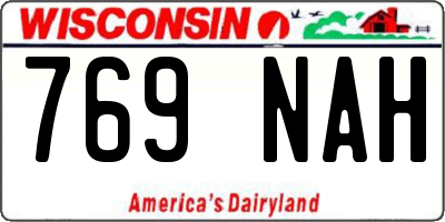 WI license plate 769NAH