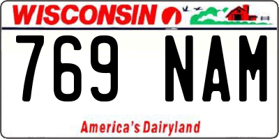 WI license plate 769NAM