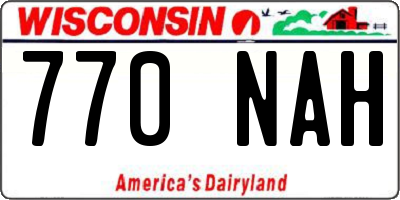 WI license plate 770NAH