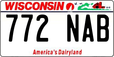 WI license plate 772NAB