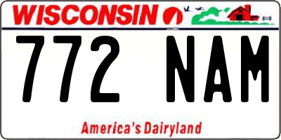 WI license plate 772NAM