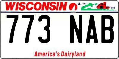 WI license plate 773NAB