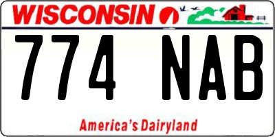 WI license plate 774NAB