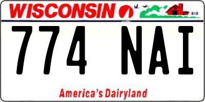 WI license plate 774NAI