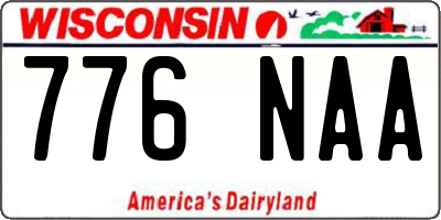 WI license plate 776NAA