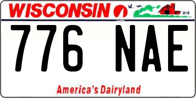 WI license plate 776NAE