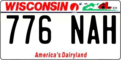WI license plate 776NAH