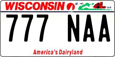 WI license plate 777NAA