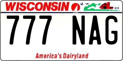 WI license plate 777NAG