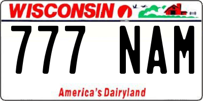 WI license plate 777NAM