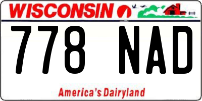 WI license plate 778NAD