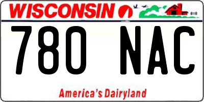 WI license plate 780NAC