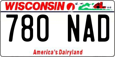 WI license plate 780NAD
