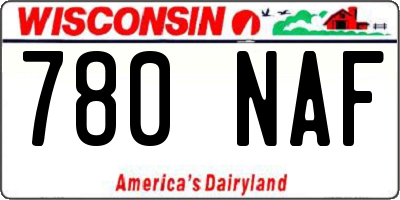 WI license plate 780NAF
