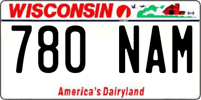 WI license plate 780NAM