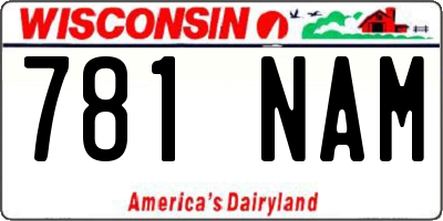 WI license plate 781NAM