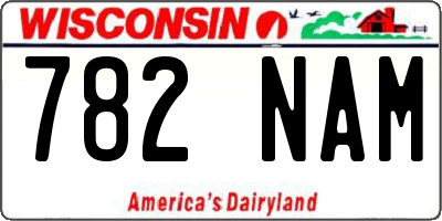 WI license plate 782NAM