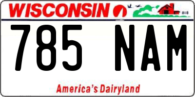 WI license plate 785NAM