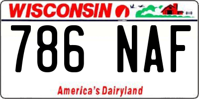 WI license plate 786NAF