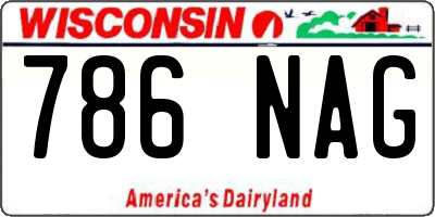 WI license plate 786NAG