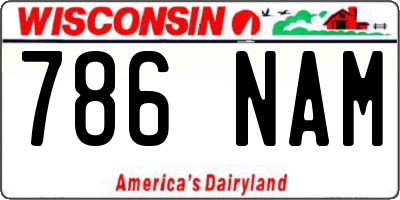 WI license plate 786NAM