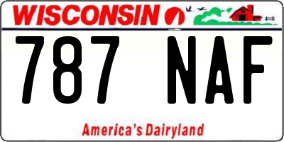 WI license plate 787NAF