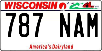 WI license plate 787NAM