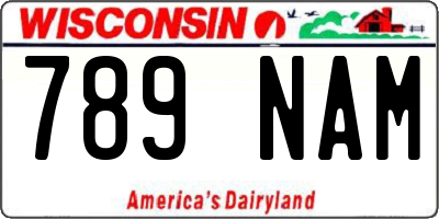 WI license plate 789NAM