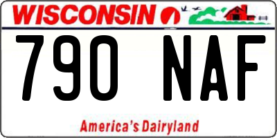 WI license plate 790NAF