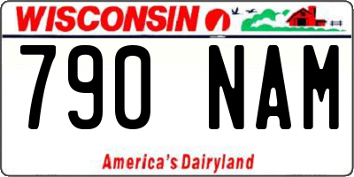 WI license plate 790NAM