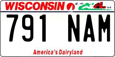WI license plate 791NAM