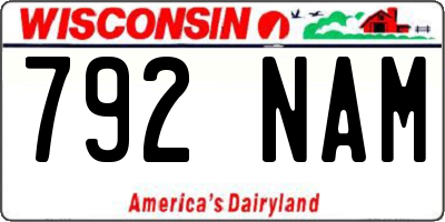 WI license plate 792NAM