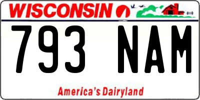 WI license plate 793NAM