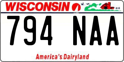 WI license plate 794NAA