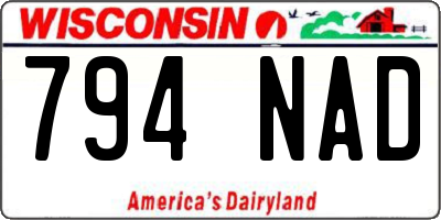 WI license plate 794NAD