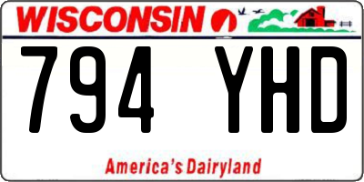 WI license plate 794YHD