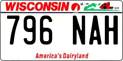 WI license plate 796NAH