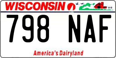 WI license plate 798NAF