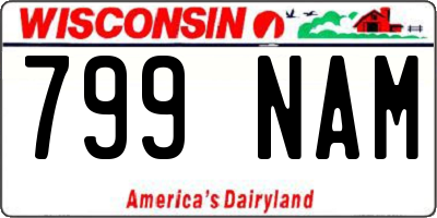 WI license plate 799NAM