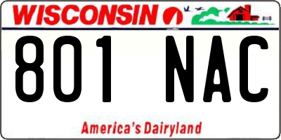 WI license plate 801NAC
