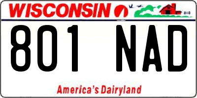WI license plate 801NAD