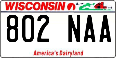 WI license plate 802NAA