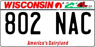 WI license plate 802NAC