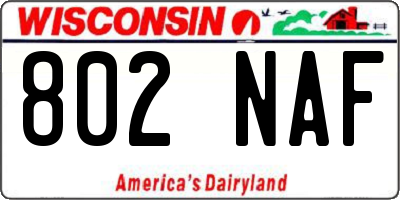WI license plate 802NAF