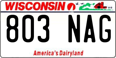 WI license plate 803NAG