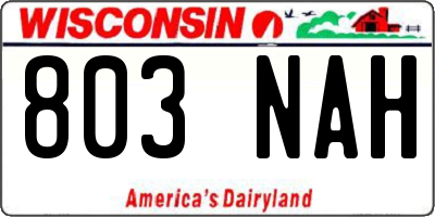 WI license plate 803NAH