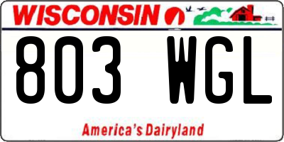 WI license plate 803WGL