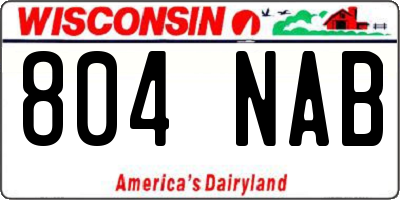WI license plate 804NAB